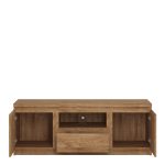 Fribo 2 Door 1 Drawer 136cm wide TV Cabinet in Oak - Image 3