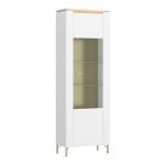 Lazio Vitrin 1 Door in Alpine White/White Gloss - Image 2