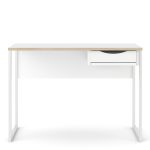 Function Plus Desk 1 Drawer in White with Oak Trim - Image 2