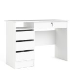 Function Plus 4 Drawer Desk Handleless Drawer in White - Image 3