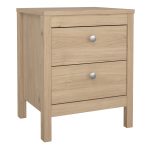 Madrid Bedside Table 2 Drawers in Jackson Hickory Oak - Image 3