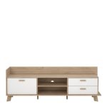 Ikast TV-unit with 1 Door  2 Drawers in Jackson Hickory and White - Image 2