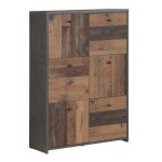 Best Chest Storage Cabinet with 6 Doors in Concrete Optic Dark Grey/Old - Wood Vintage - Image 3