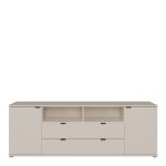 Ganymede Wide TV Unit with Open Shelving, 2 Drawers & 2 Doors in Sand - Image 2