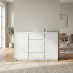Fribo 2 Door 4 Drawer Sideboard in White