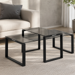 Katrine Coffee Table Set with Smoked Glass Top