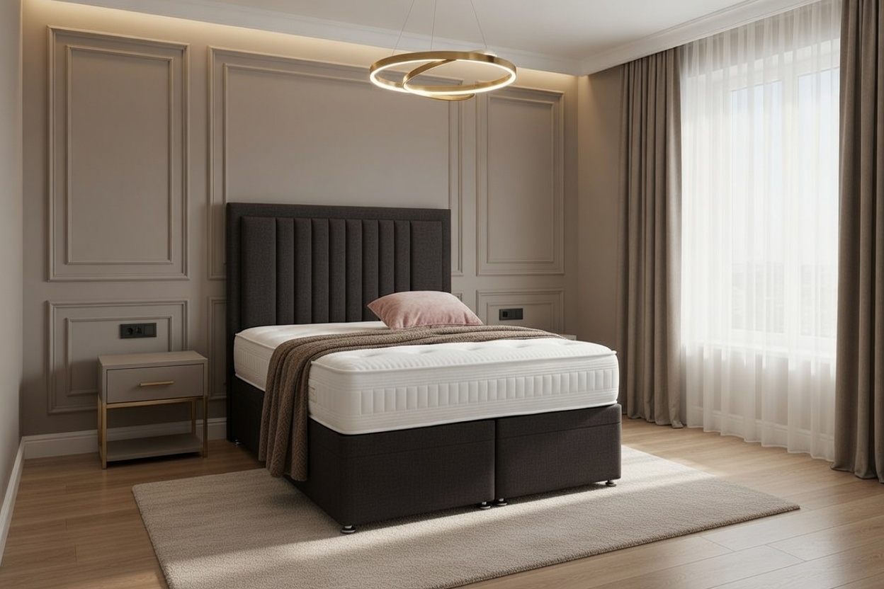 grok-image-c2995684-d59c-41a7-a8e5-54532ec22be0 Canes Divan Ottoman Bed – 24-Inch Headboard – Upholstered Ottoman Storage, Handmade in UK - Image 1