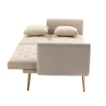 Modern 2-Seater Sofa with Adjustable Backrest – Beige Loveseat - Image 4