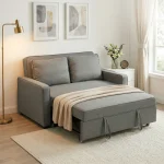 HOMCOM Double Sofa Bed – Click Clack Adjustable Grey Sofa