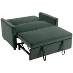 HOMCOM 2 Seater Sofa Bed 3-in-1 Convertible Sleeper – Dark Green - Image 11