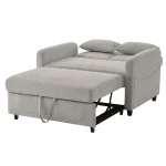 Two-Seater Pull-Out Sofa Bed with Adjustable Backrest – Light Gray - Image 11