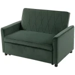 HOMCOM 2 Seater Sofa Bed 3-in-1 Convertible Sleeper – Dark Green - Image 9
