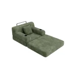1-Seater Sleeper Sofa Chair Bed with Metal Frame & High-Density Foam – Green - Image 10